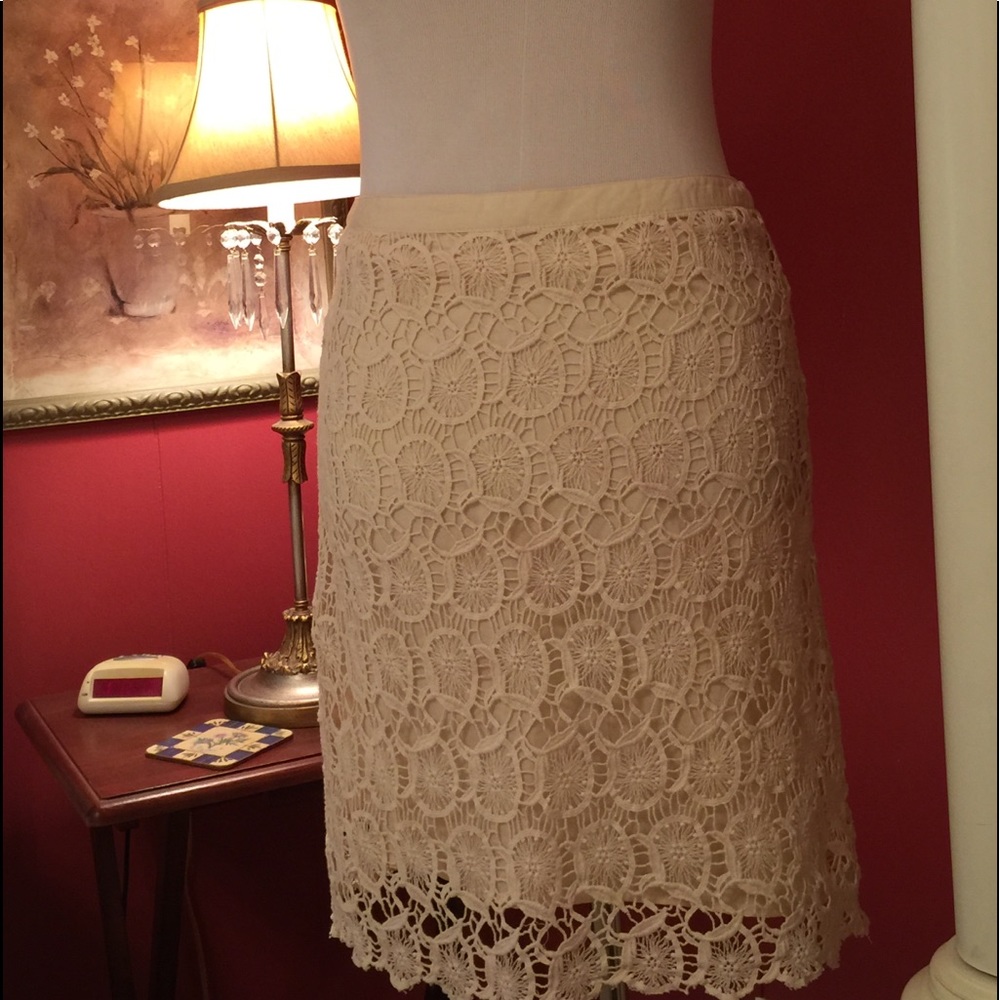 Cremieux Crocheted Skirt